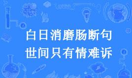 白日消磨肠断句,世间只有情难诉是什么意思？