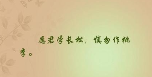 “愿君学长松，慎勿作桃李”是什么意思？