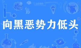 【网络用语】“向黑恶势力低头”是什么意思？