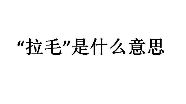 网络用语拉毛是什么意思？
