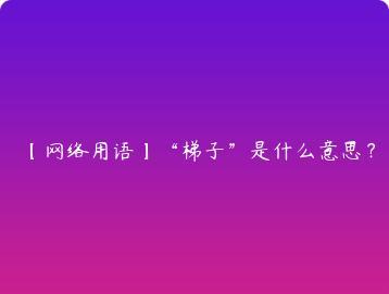 网络用语梯子是什么意思？
