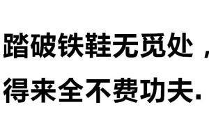 “踏破铁鞋无觅处,得来全不费工夫”是什么意思？