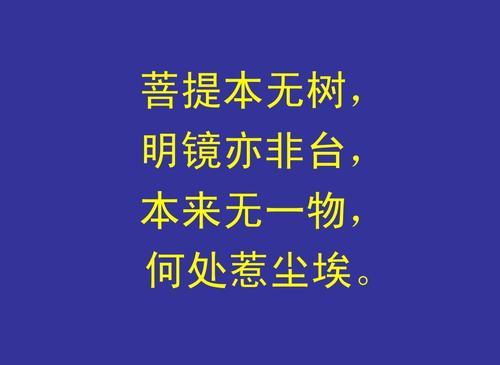 “菩提本无树，明镜亦非台”是什么意思？