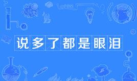 “说多了都是眼泪”是什么意思?