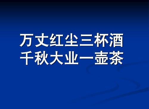 “千秋大业一壶茶，万丈红尘一杯酒”是什么意思？