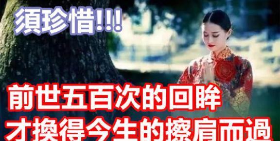 “前世的五百次回眸,换得今生的一次擦肩而过”什么意思？