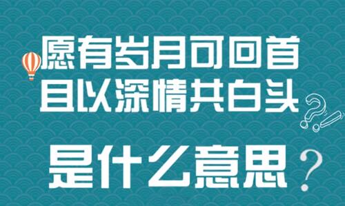 “愿有岁月可回首，且以深情共白头”是什么意思？