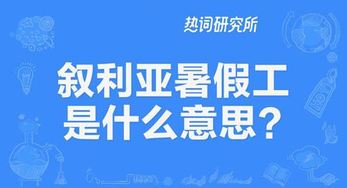 “叙利亚暑假工”是什么意思？