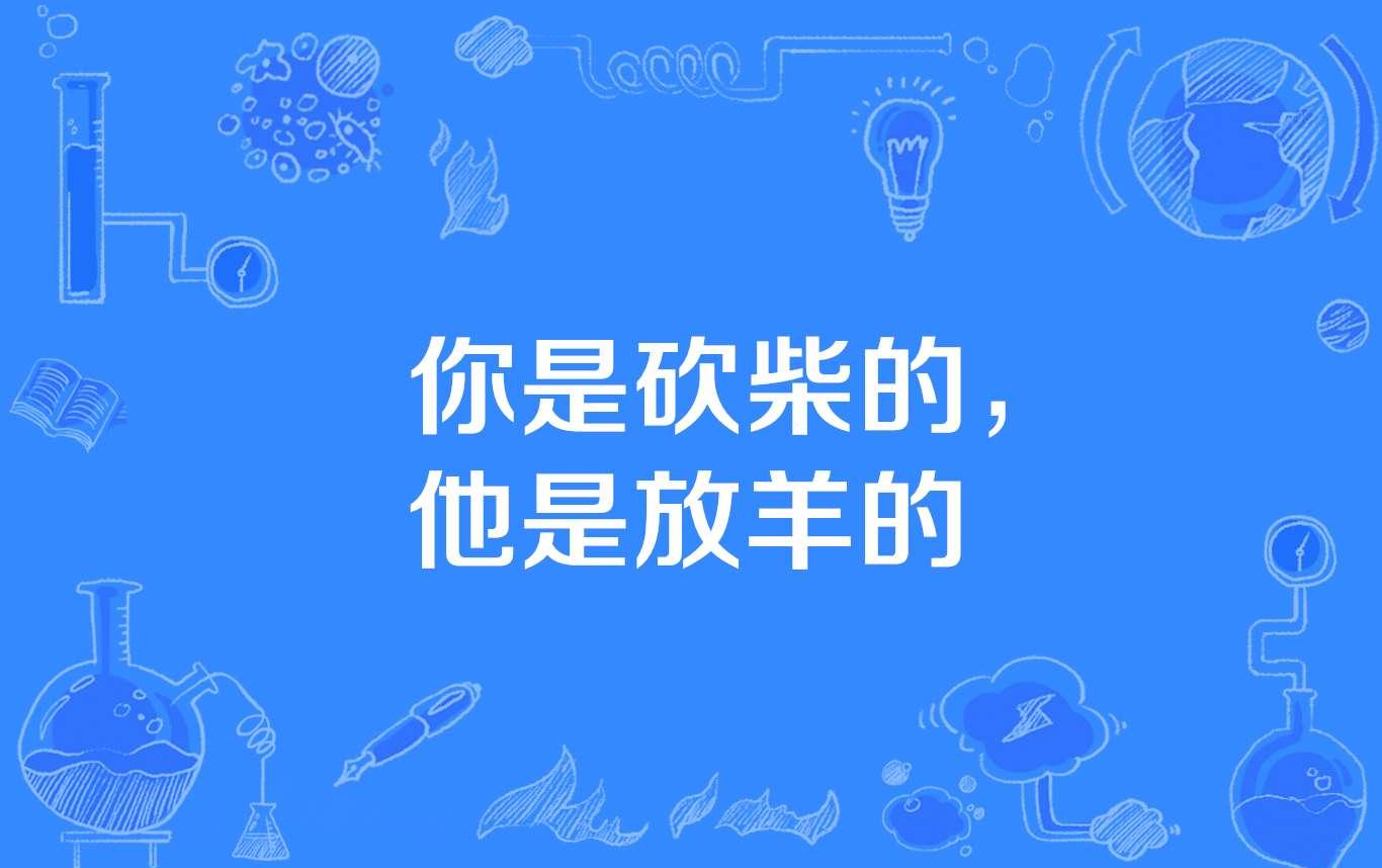 “你是砍柴的，他是放羊的”是什么意思？