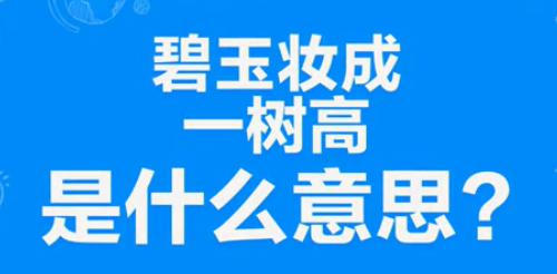 “碧玉妆成一树高，万条垂下绿丝绦”是什么意思？