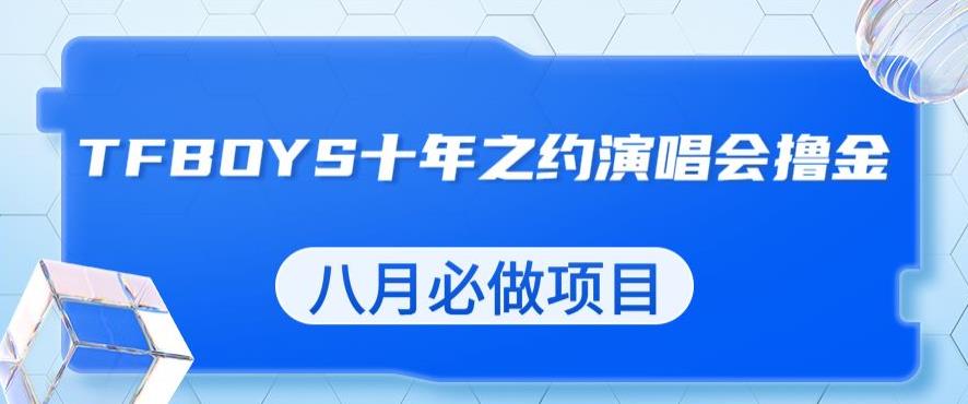 最新蓝海项目，靠最近非常火的Tfboys十年之约演唱会流量掘金，八月必做的项目【揭秘】