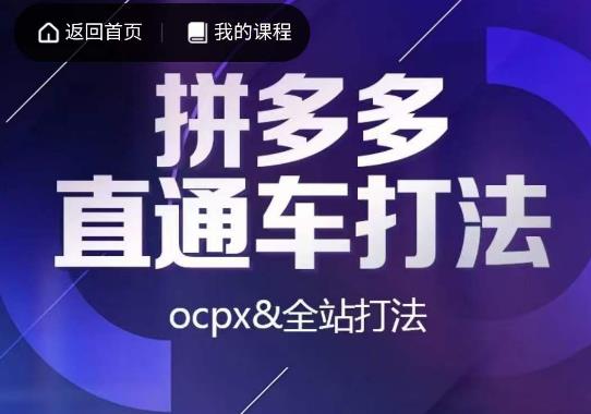 互力·拼多多直通车打法，ocpx全站打法